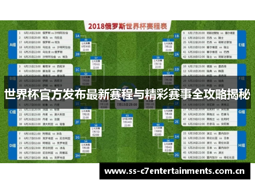 世界杯官方发布最新赛程与精彩赛事全攻略揭秘